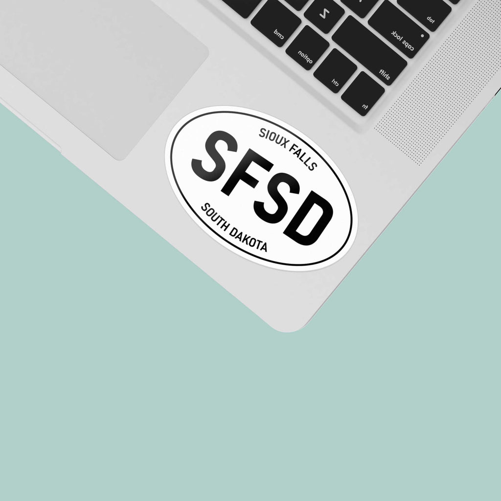 Sioux Falls South Dakota White Oval Sticker
