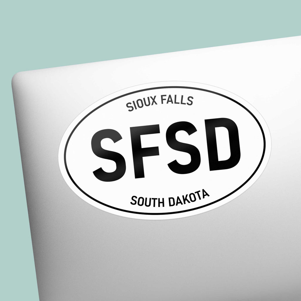 Sioux Falls South Dakota White Oval Sticker