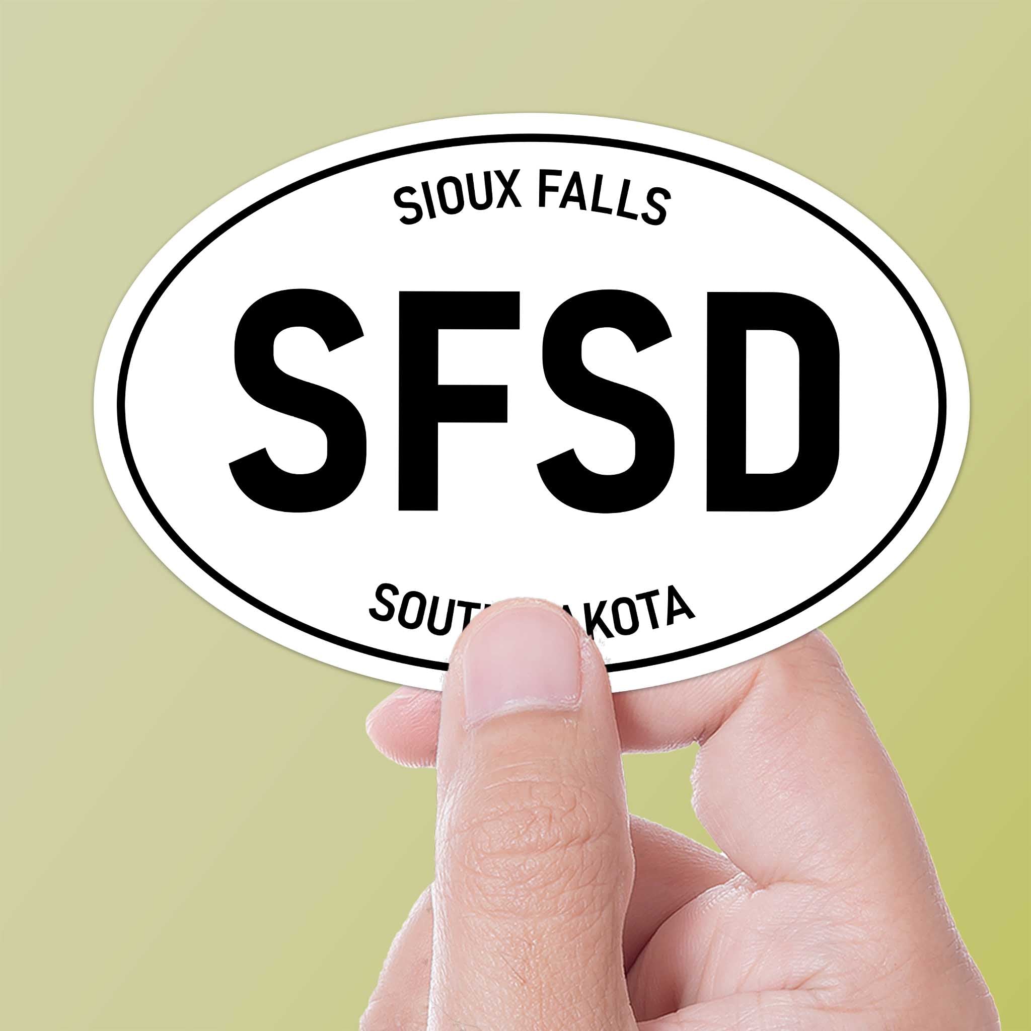 Sioux Falls South Dakota White Oval Sticker