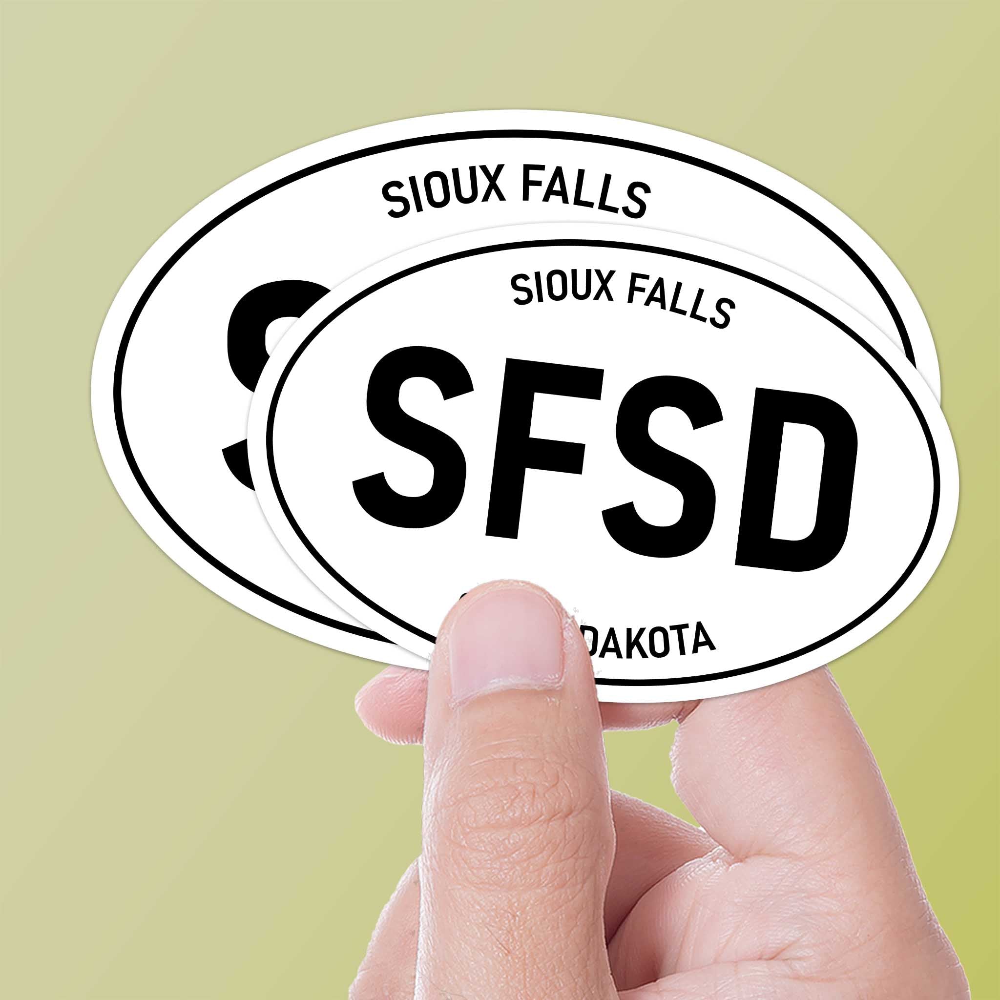 Sioux Falls South Dakota White Oval Sticker