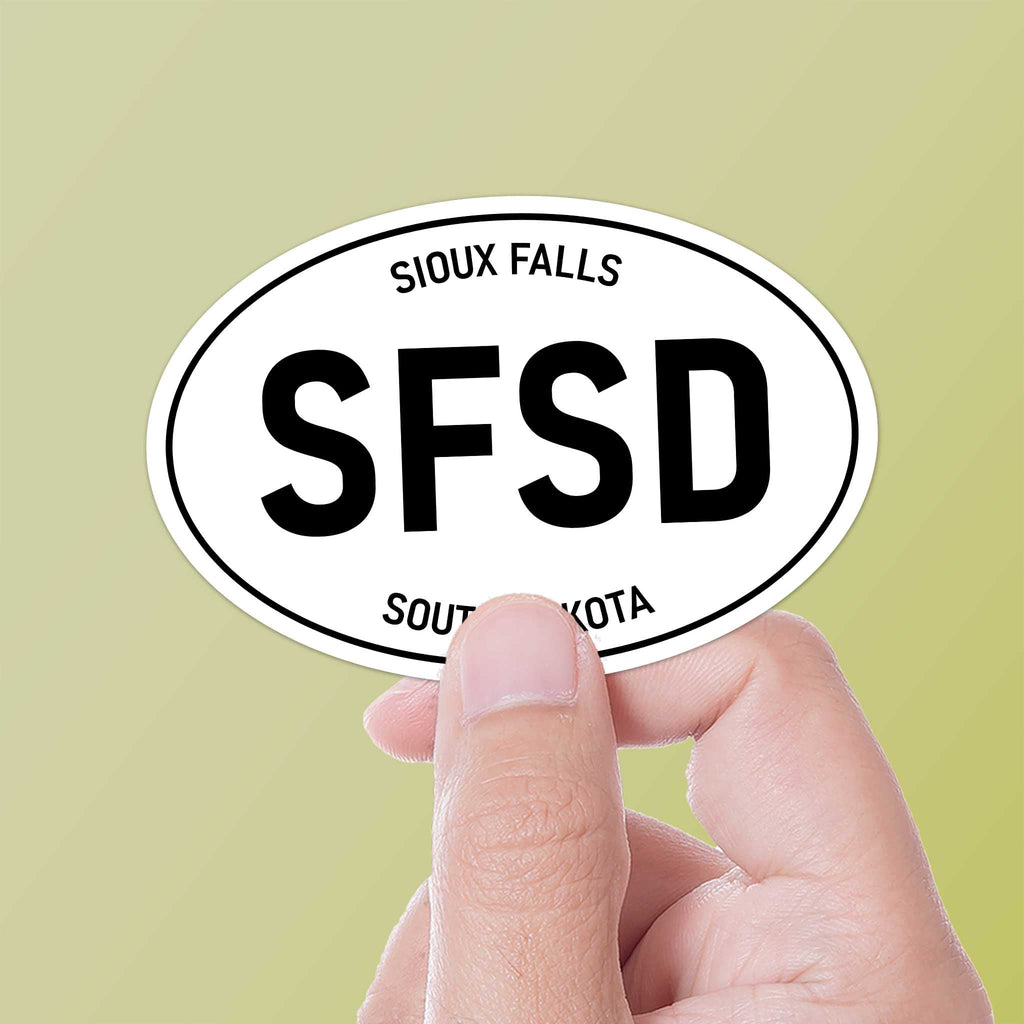 Sioux Falls South Dakota White Oval Sticker