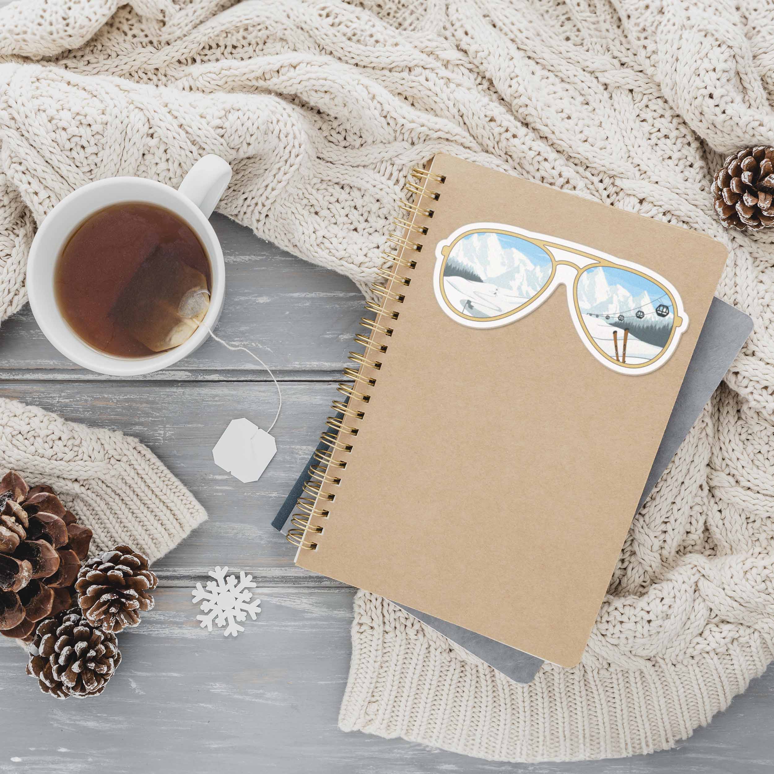 Sunglasses Skiing Sticker