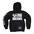 Small Dick Big Dreams | Funny Black and Neon Yellow Adult Hoodie