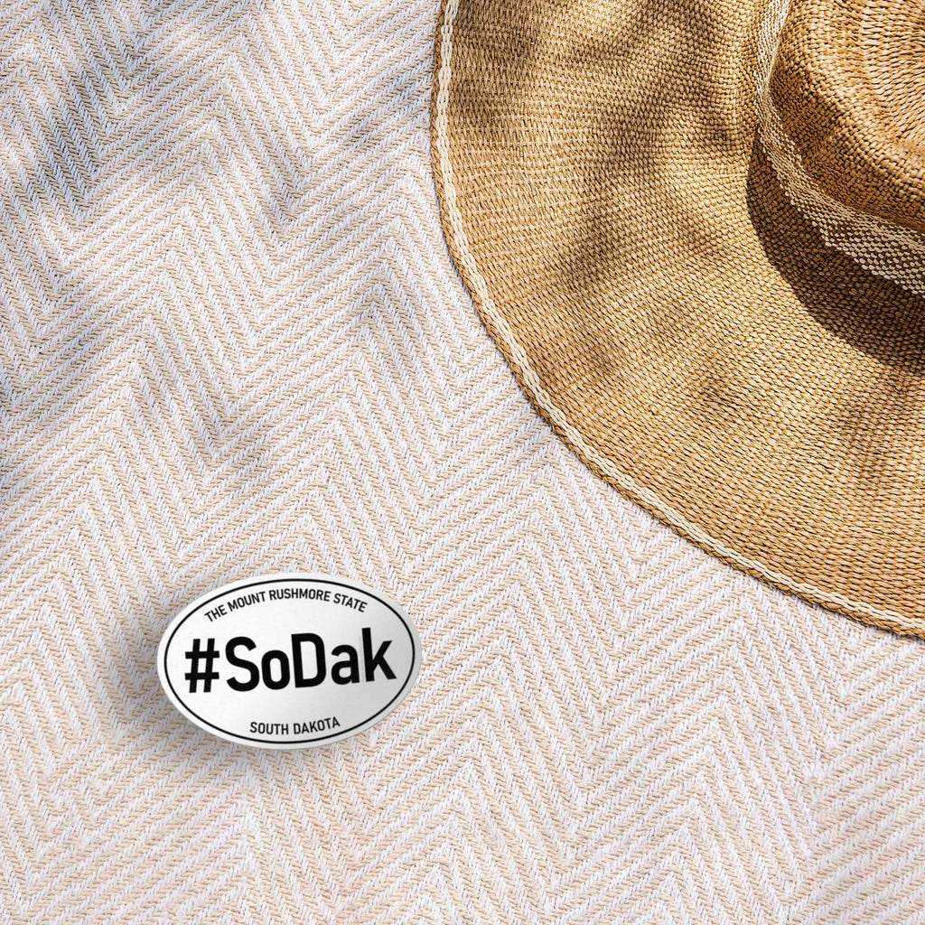 SoDak South Dakota White Oval Sticker