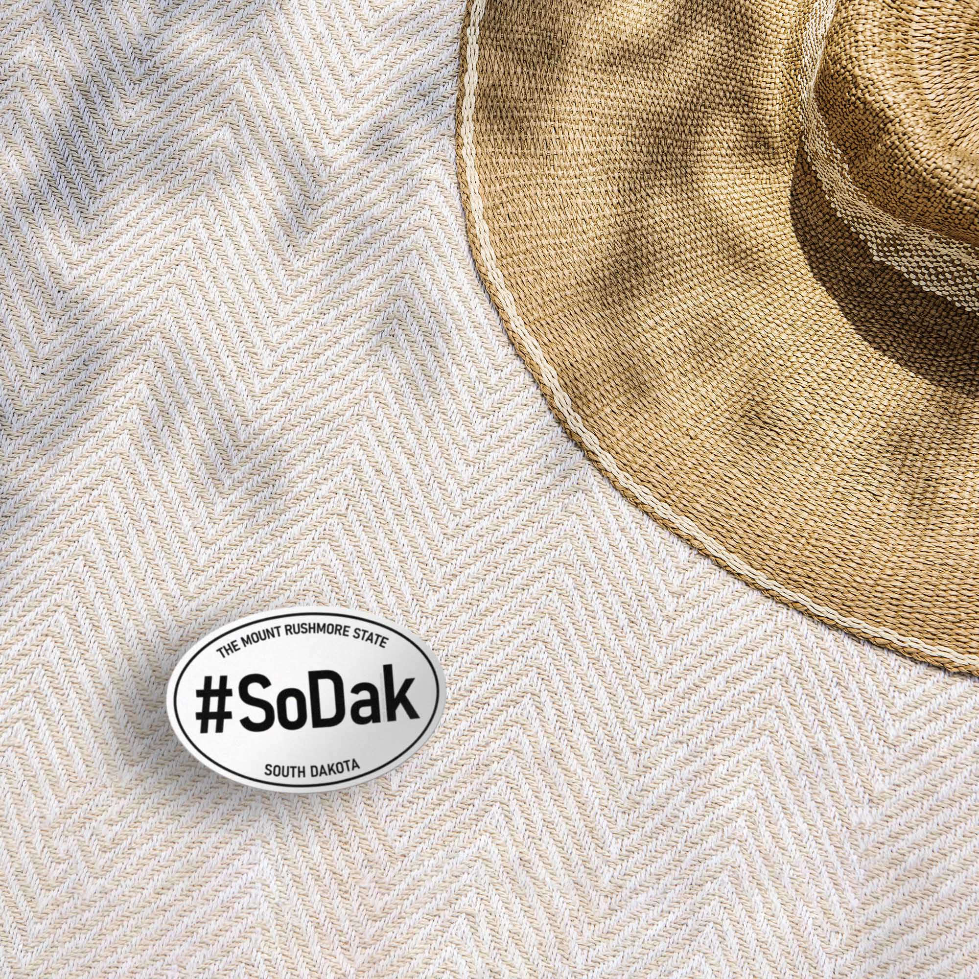 SoDak South Dakota White Oval Sticker