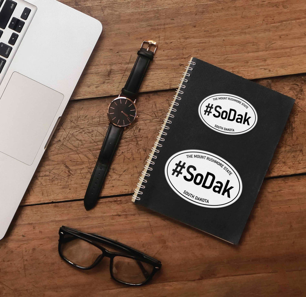 SoDak South Dakota White Oval Sticker