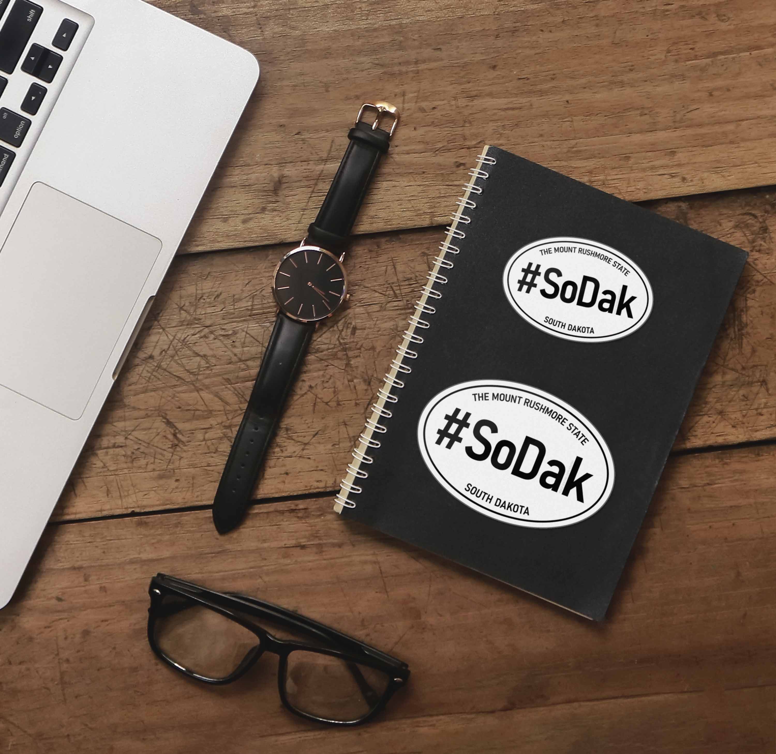 SoDak South Dakota White Oval Sticker