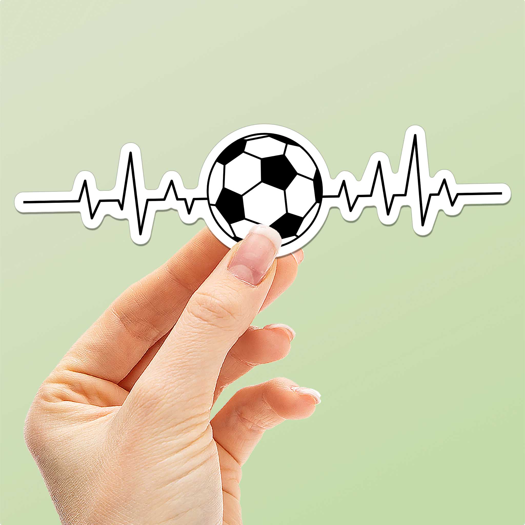 EKG Soccer Sticker - Cool Sports Life Decal for Water Bottle