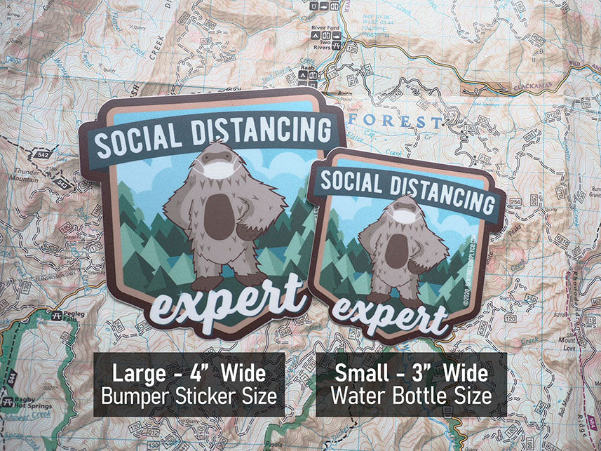 Social Distancing Expert Bigfoot Sticker