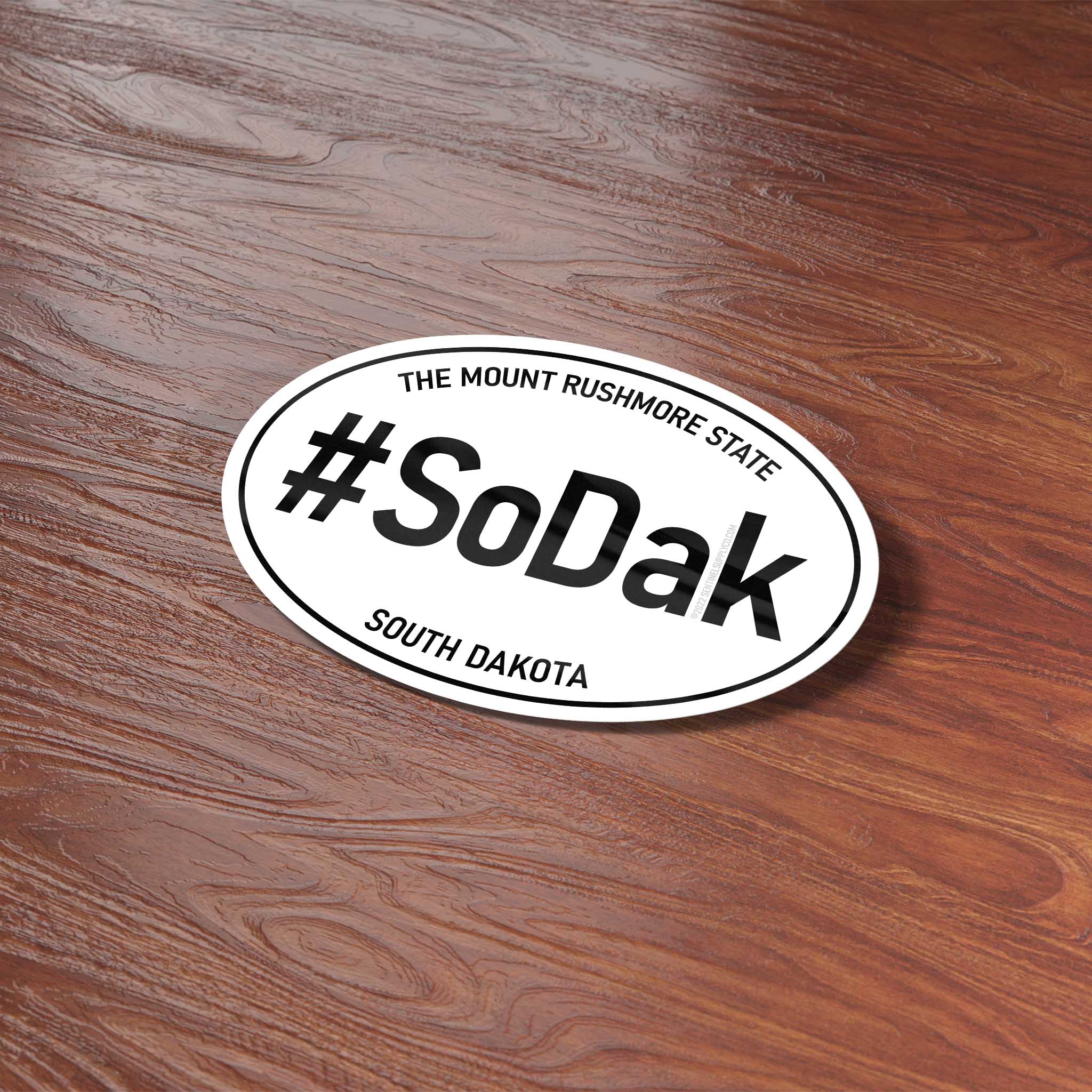 SoDak South Dakota White Oval Sticker