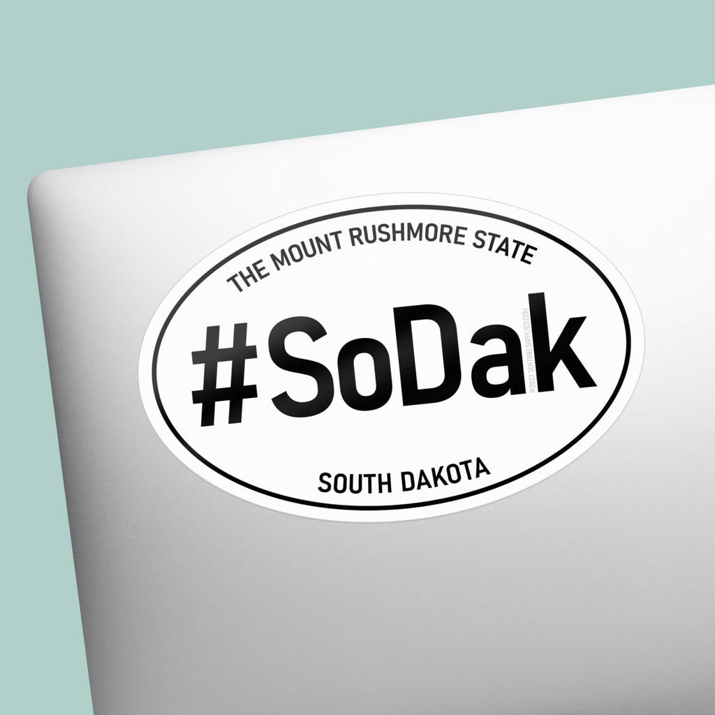 SoDak South Dakota White Oval Sticker