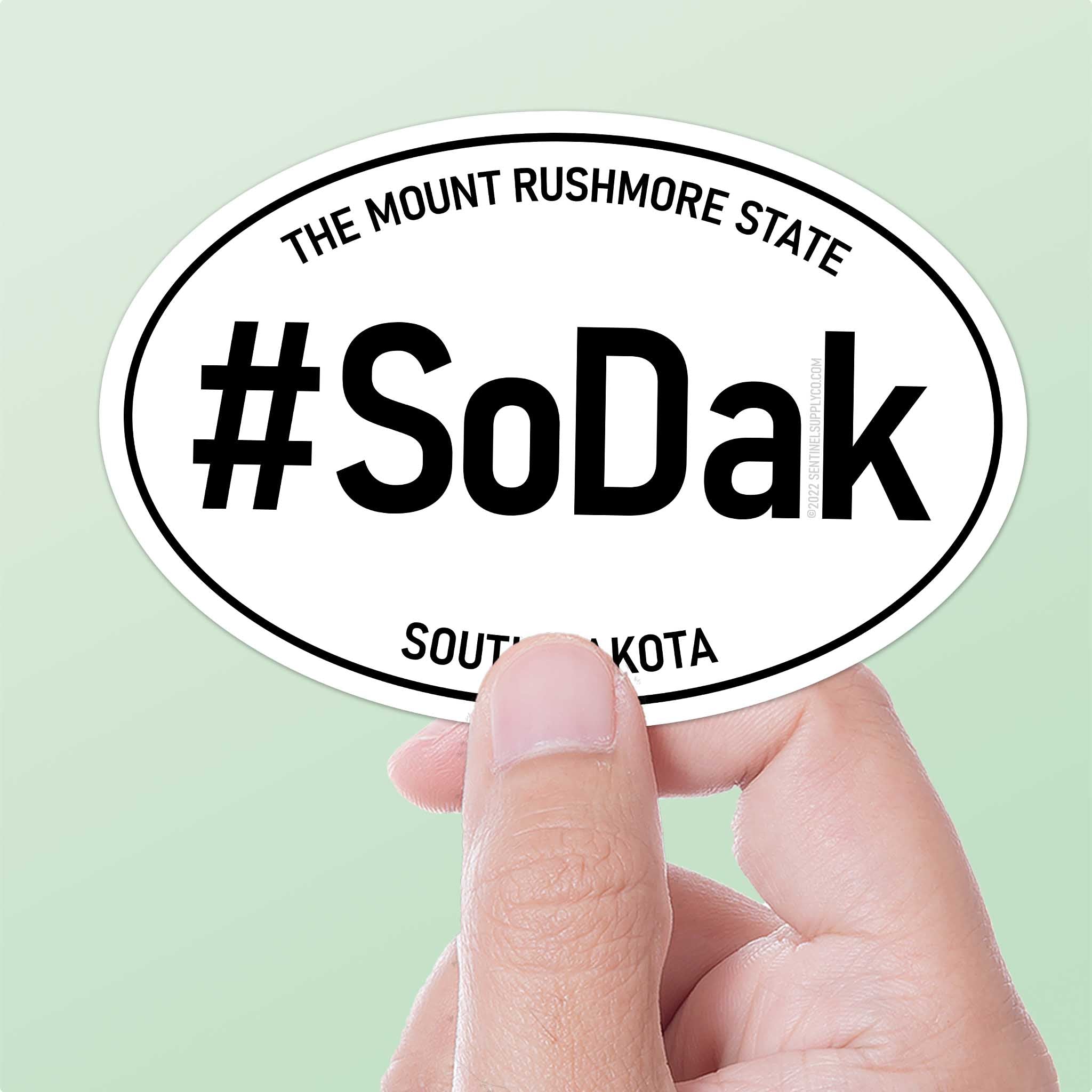 SoDak South Dakota White Oval Sticker