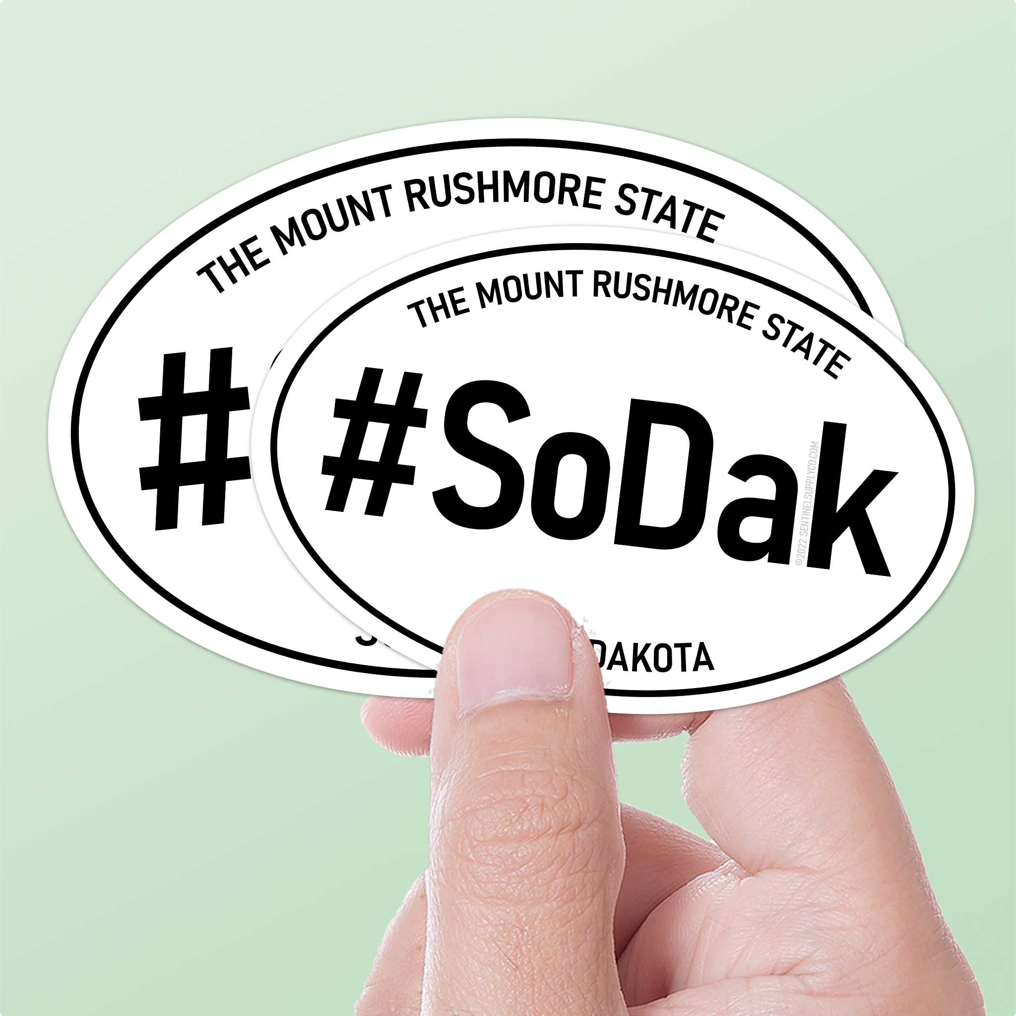 SoDak South Dakota White Oval Sticker