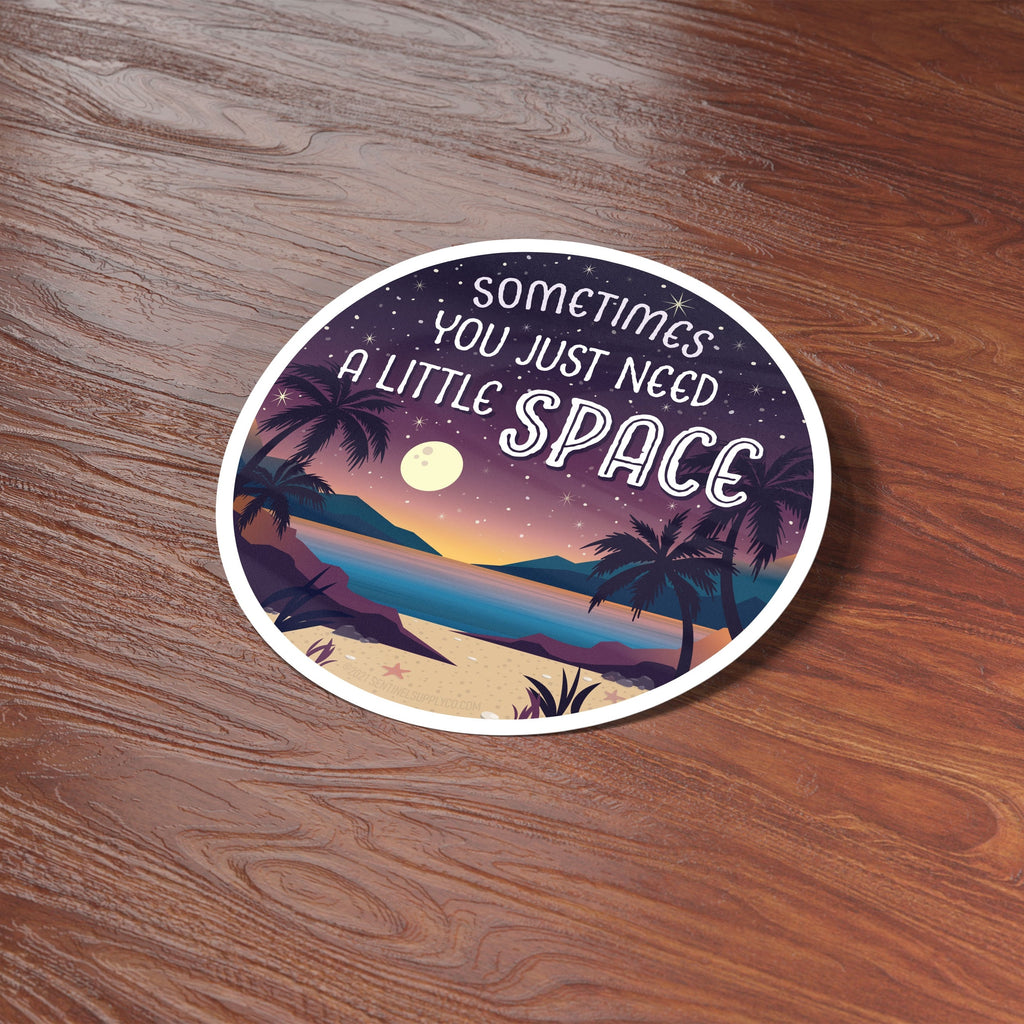 Just Need A Little Space Camping Sticker - Lake