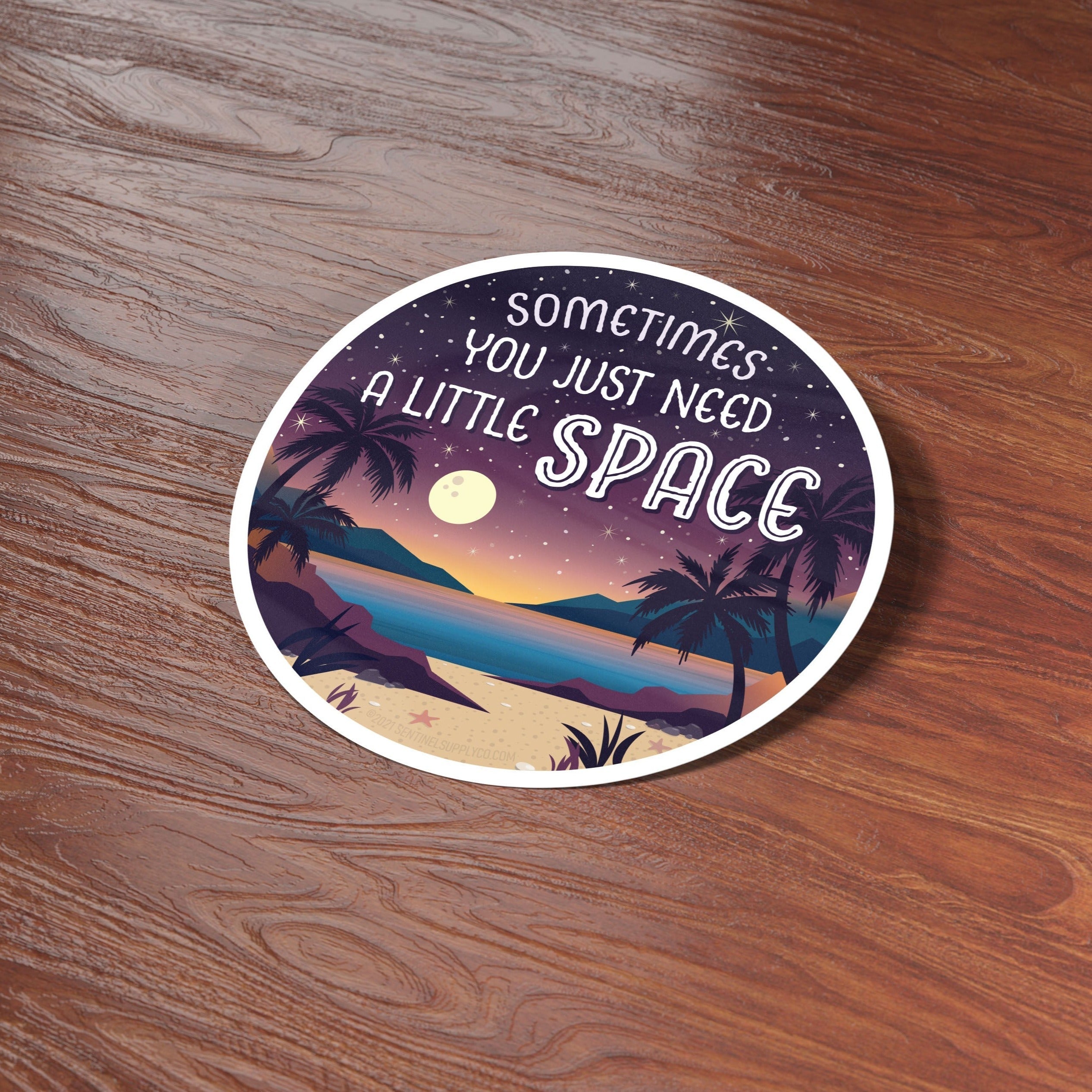 Just Need A Little Space Camping Sticker - Beach