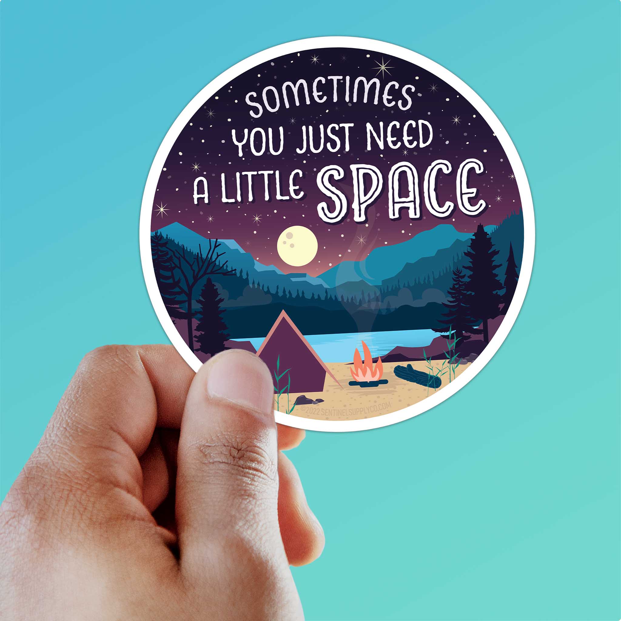 Just Need A Little Space Camping Sticker - Prairie