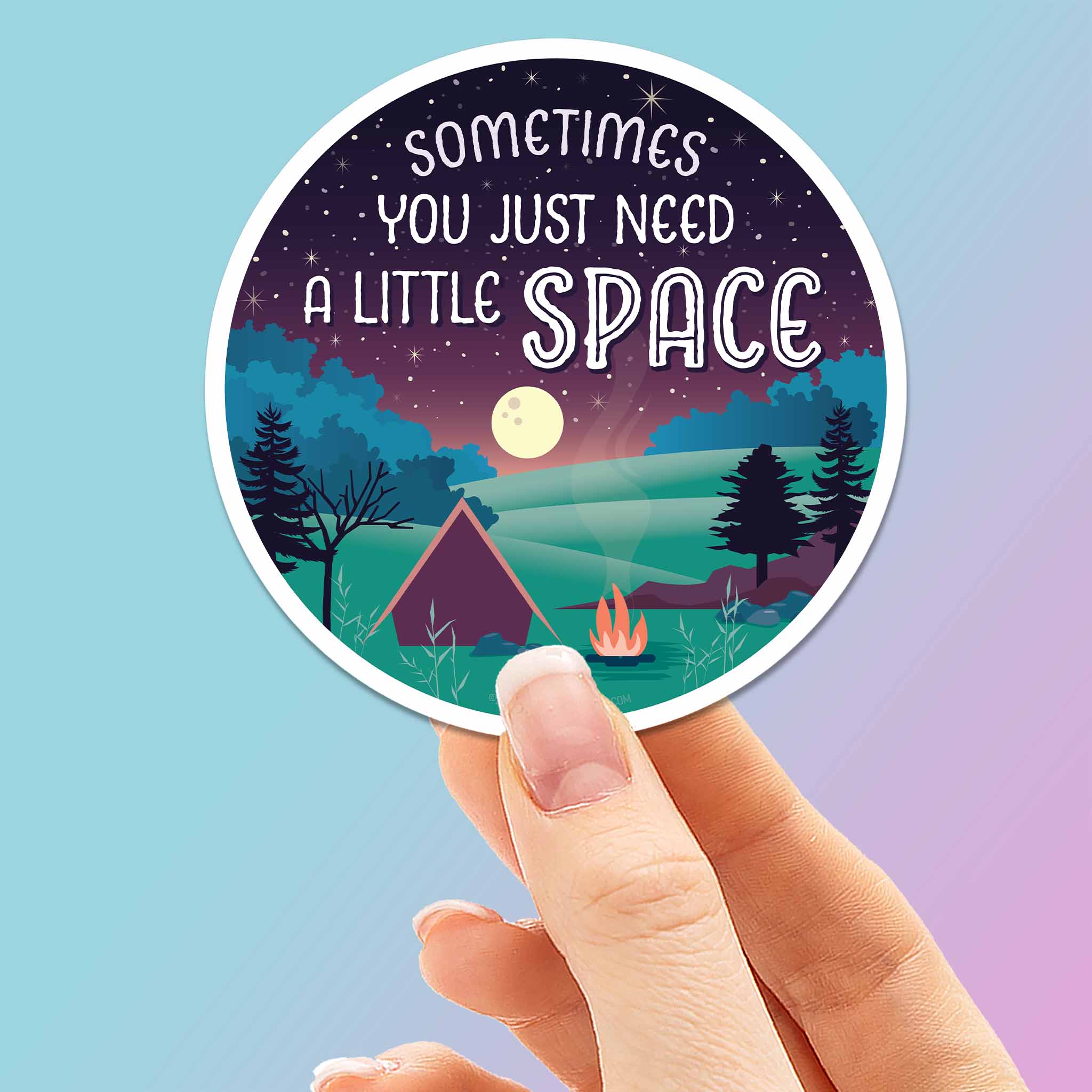 Just Need A Little Space Camping Sticker - Beach
