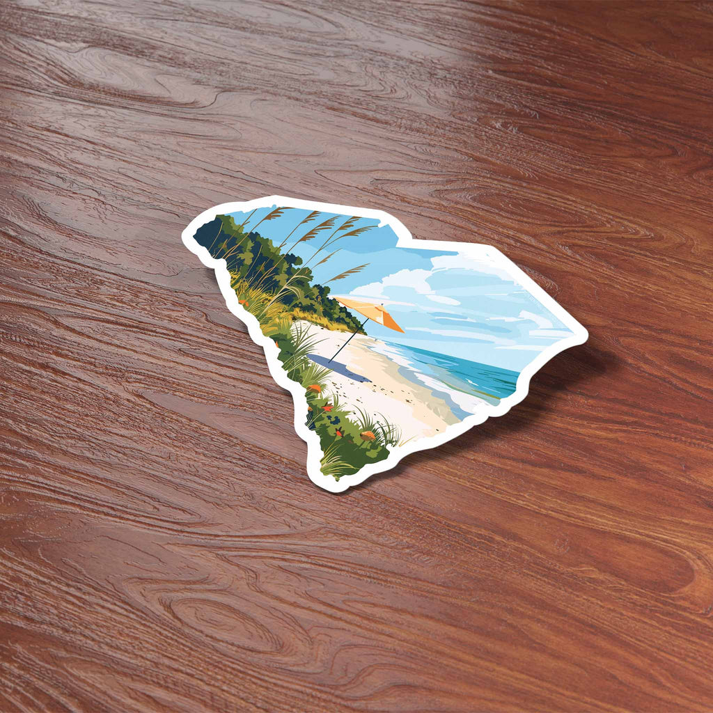 South Carolina Beach Sticker - Cute SC Southern Decal
