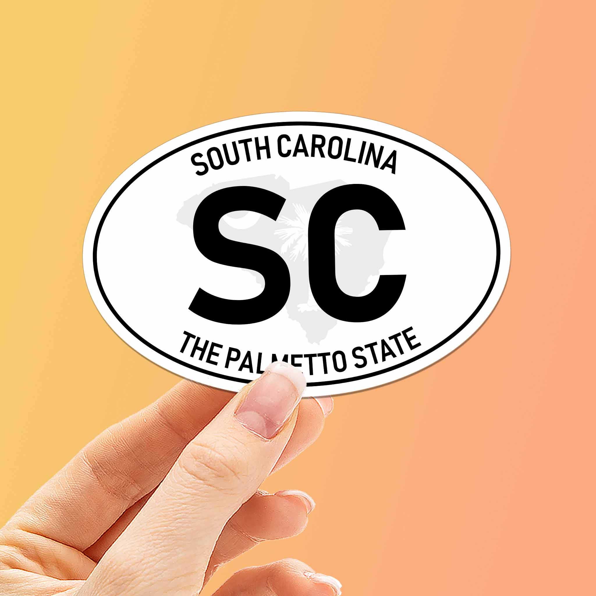 South Carolina White Oval Bumper Sticker