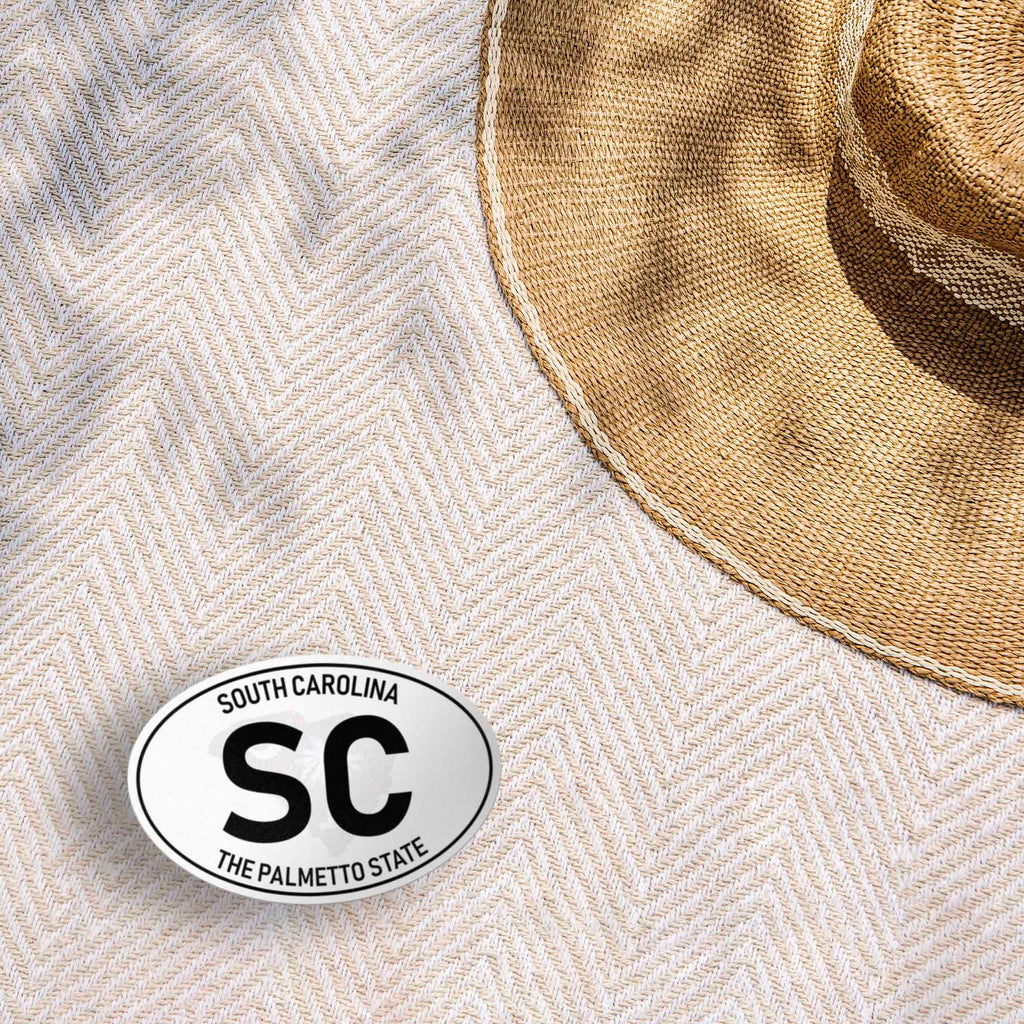 South Carolina White Oval Bumper Sticker