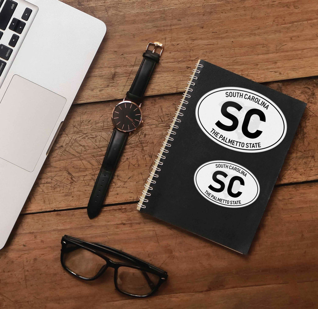 South Carolina White Oval Bumper Sticker