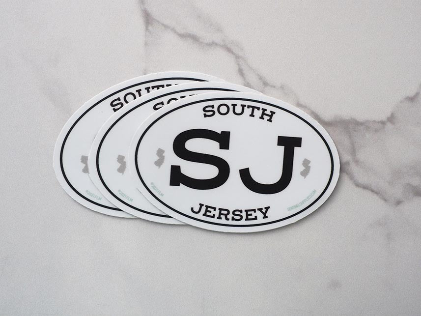 White Oval South Jersey NJ Sticker