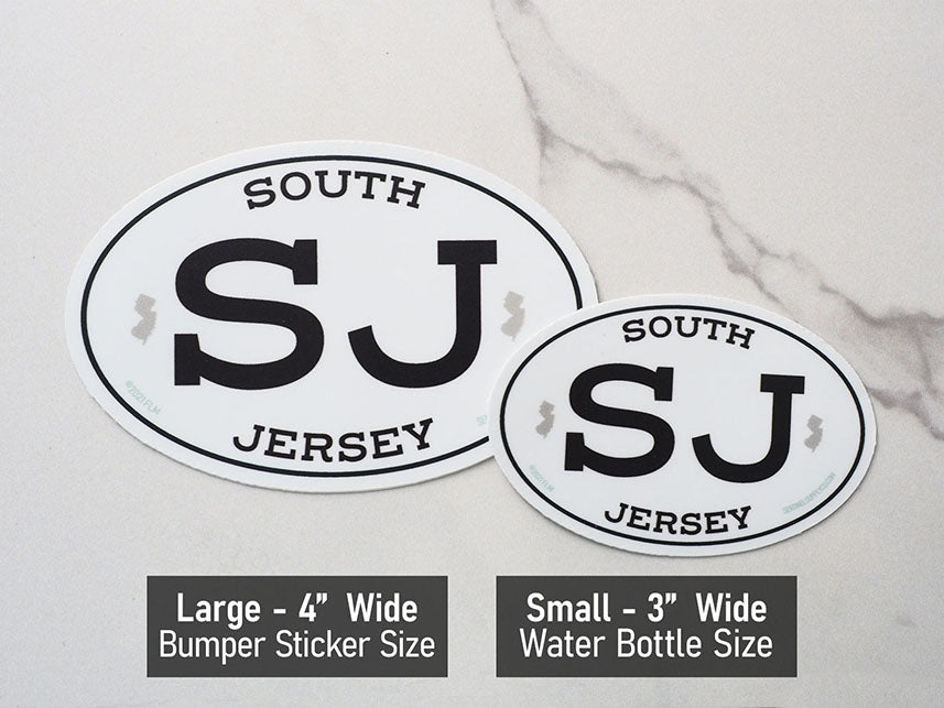 White Oval South Jersey NJ Sticker