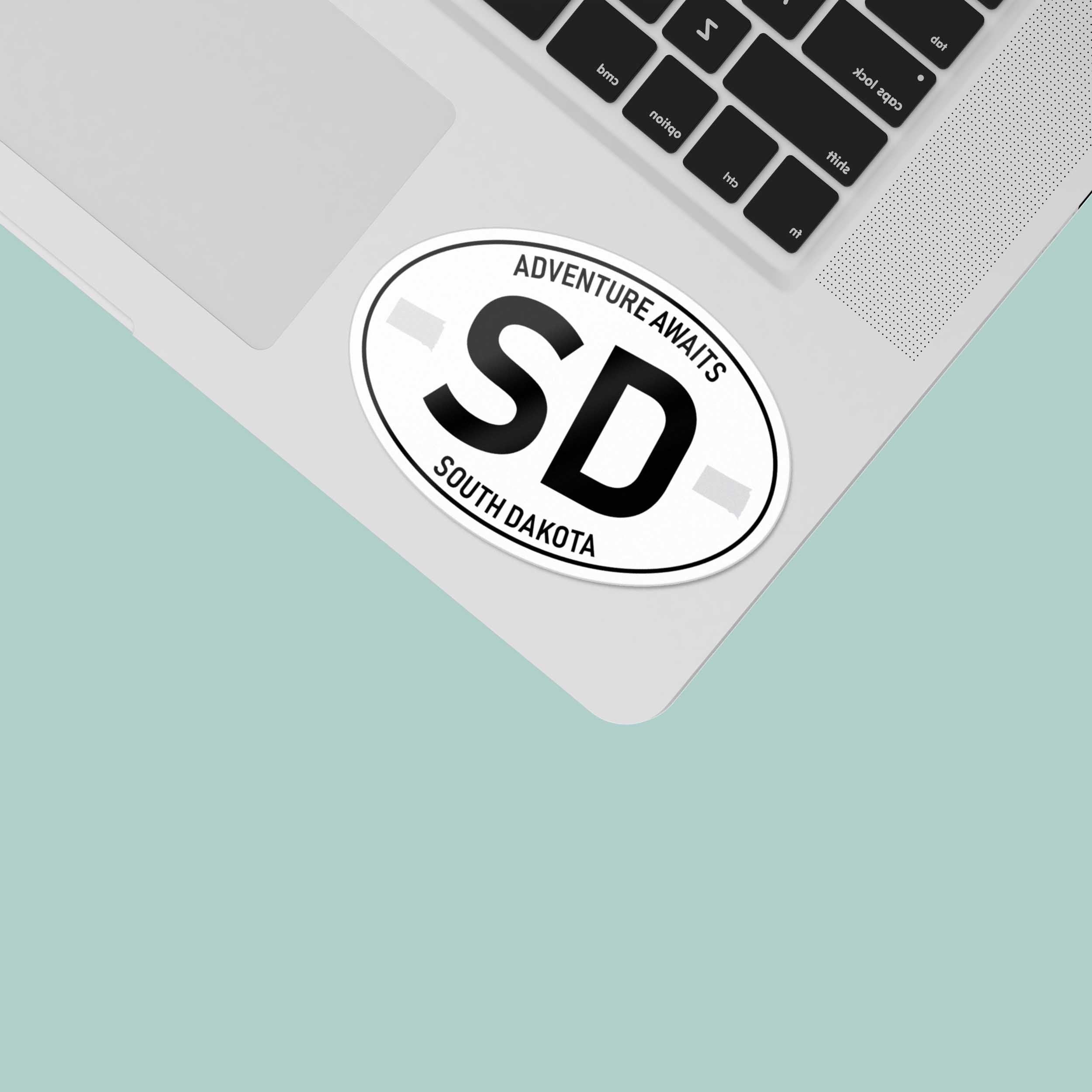 South Dakota White Oval Sticker