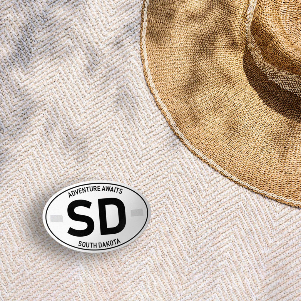 South Dakota White Oval Sticker