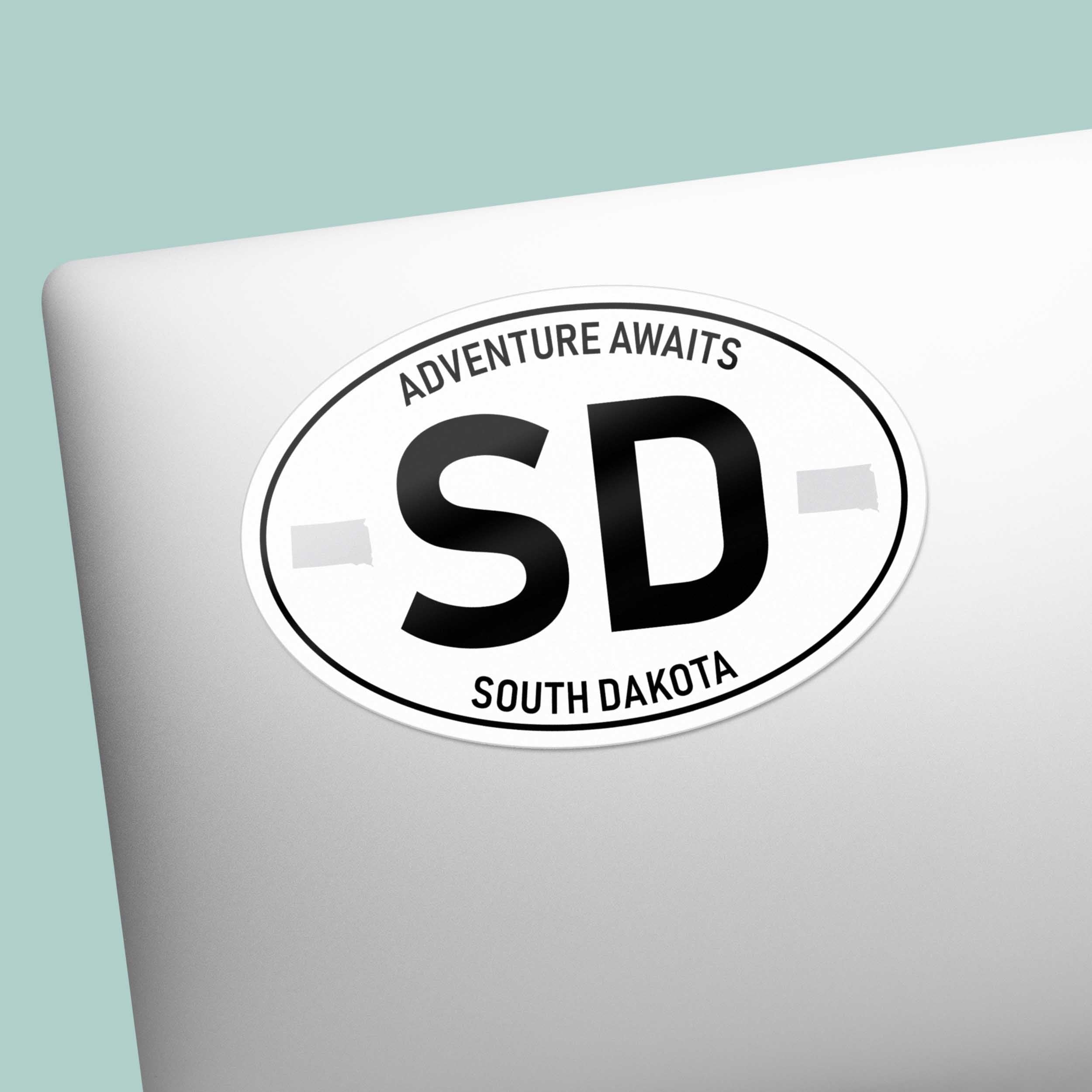 South Dakota White Oval Sticker