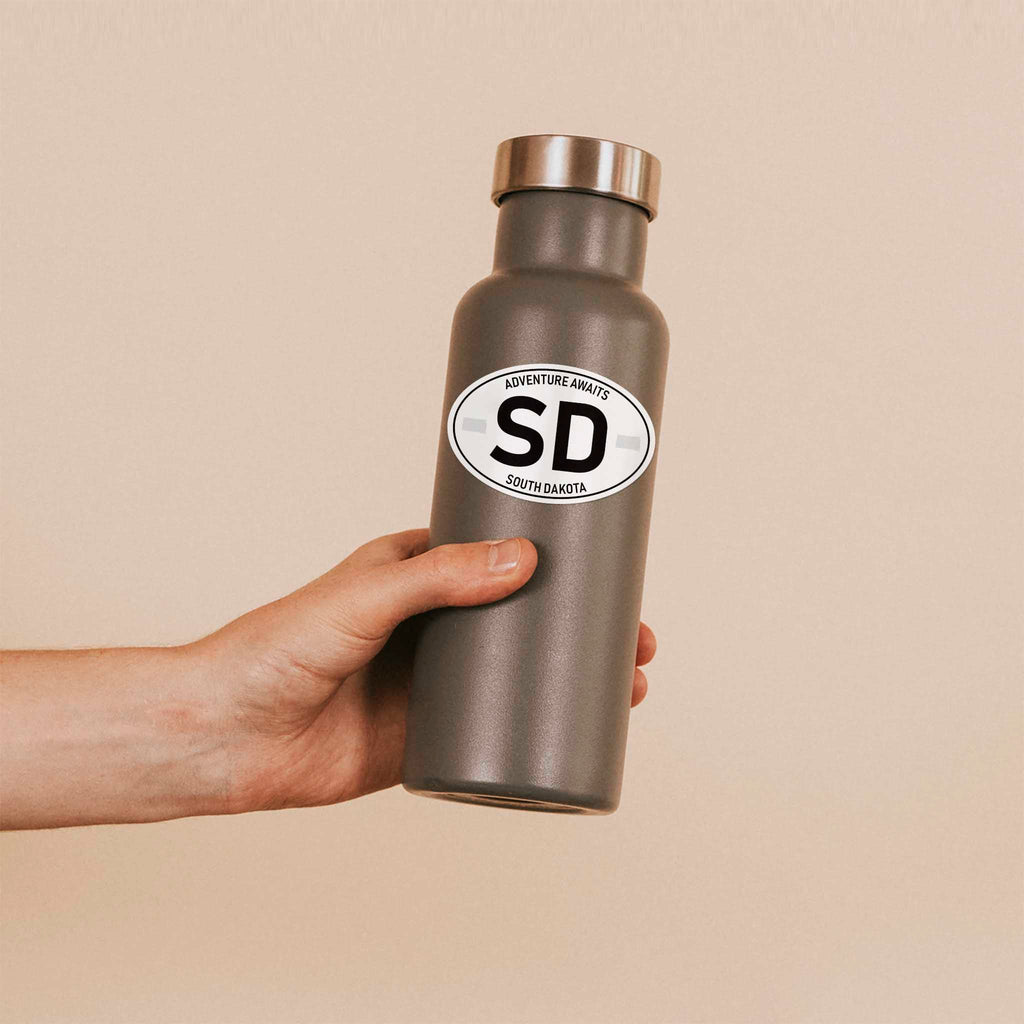 South Dakota White Oval Sticker