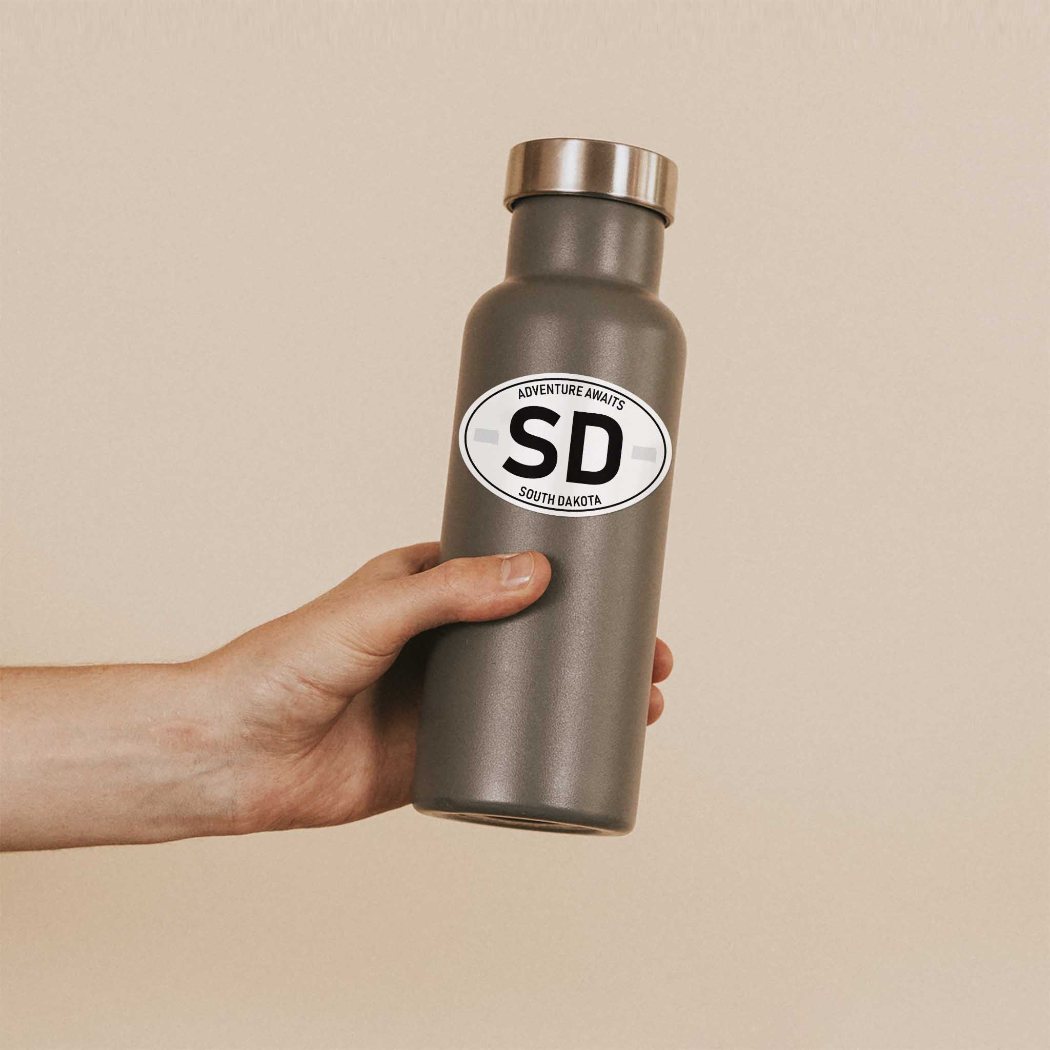 South Dakota White Oval Sticker