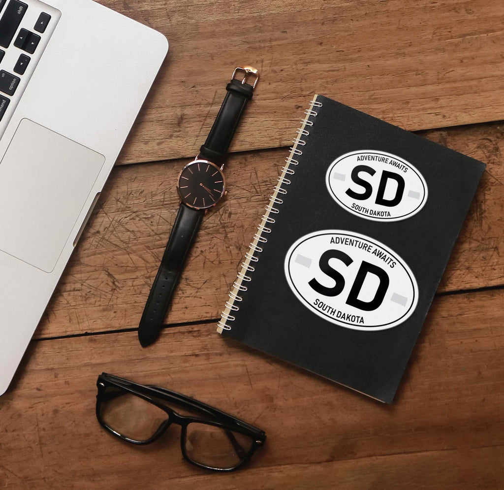 South Dakota White Oval Sticker