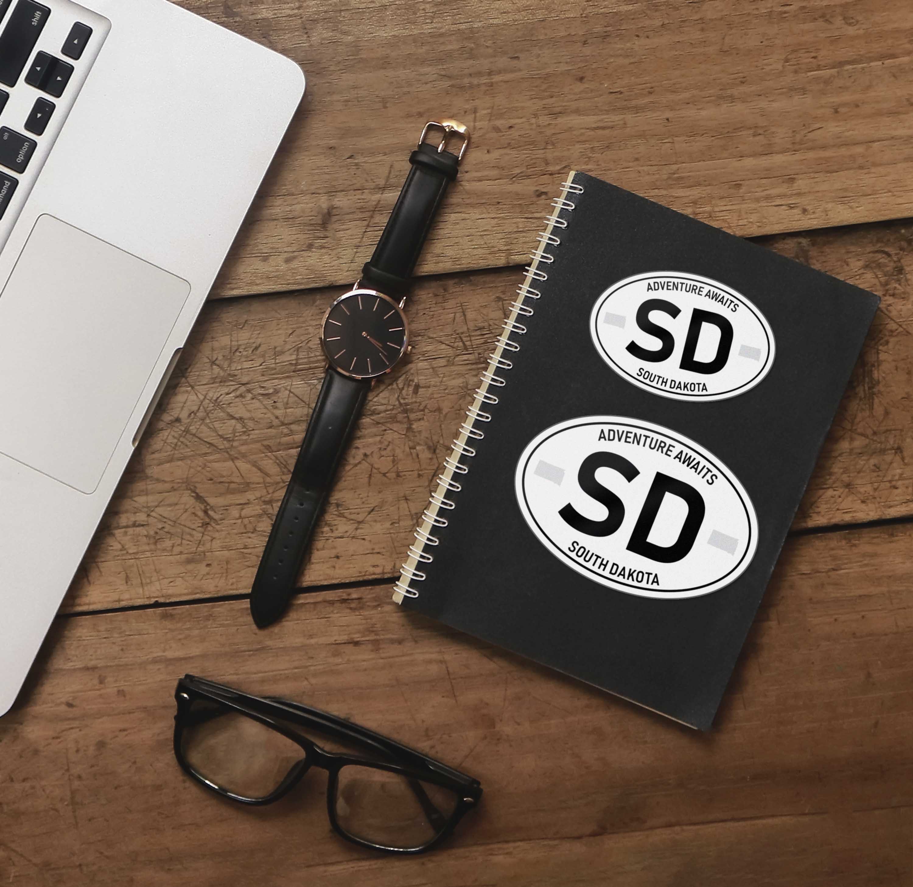 South Dakota White Oval Sticker