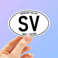 Spokane Valley Washington White Oval Bumper Sticker