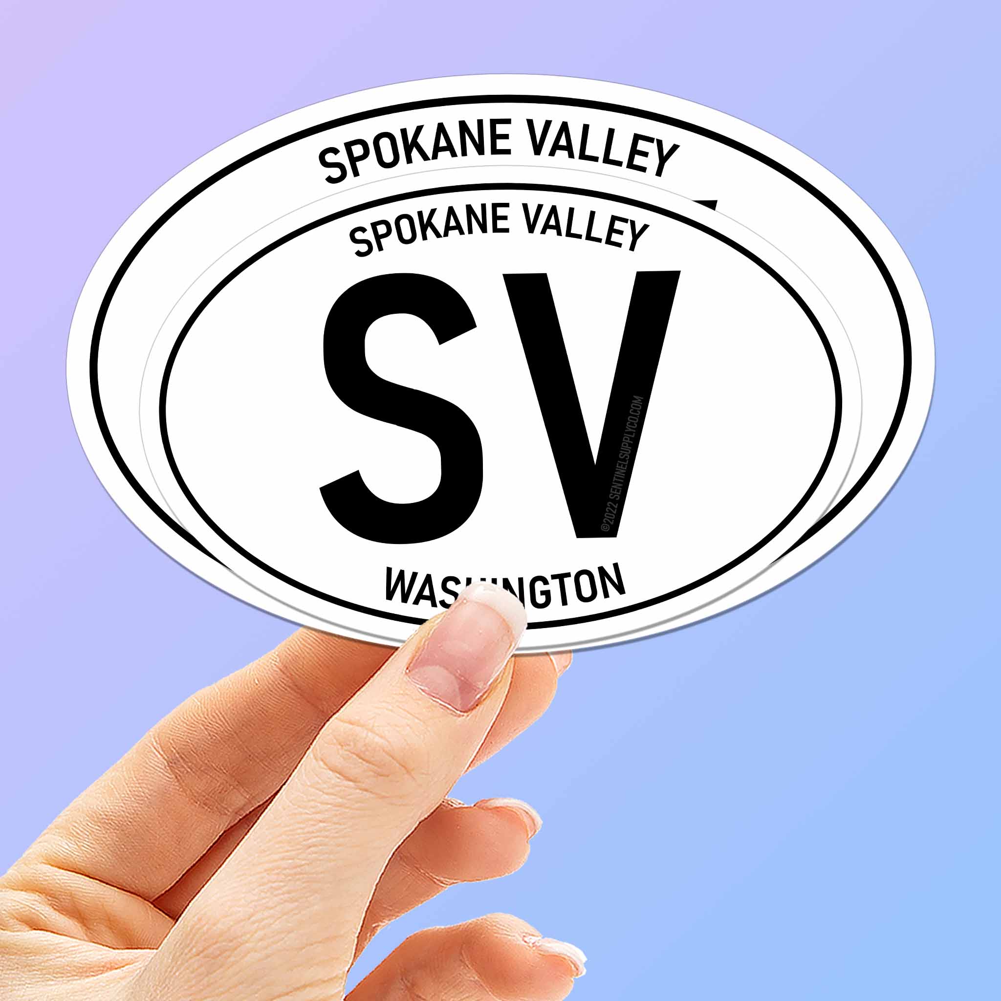 Spokane Valley Washington White Oval Bumper Sticker