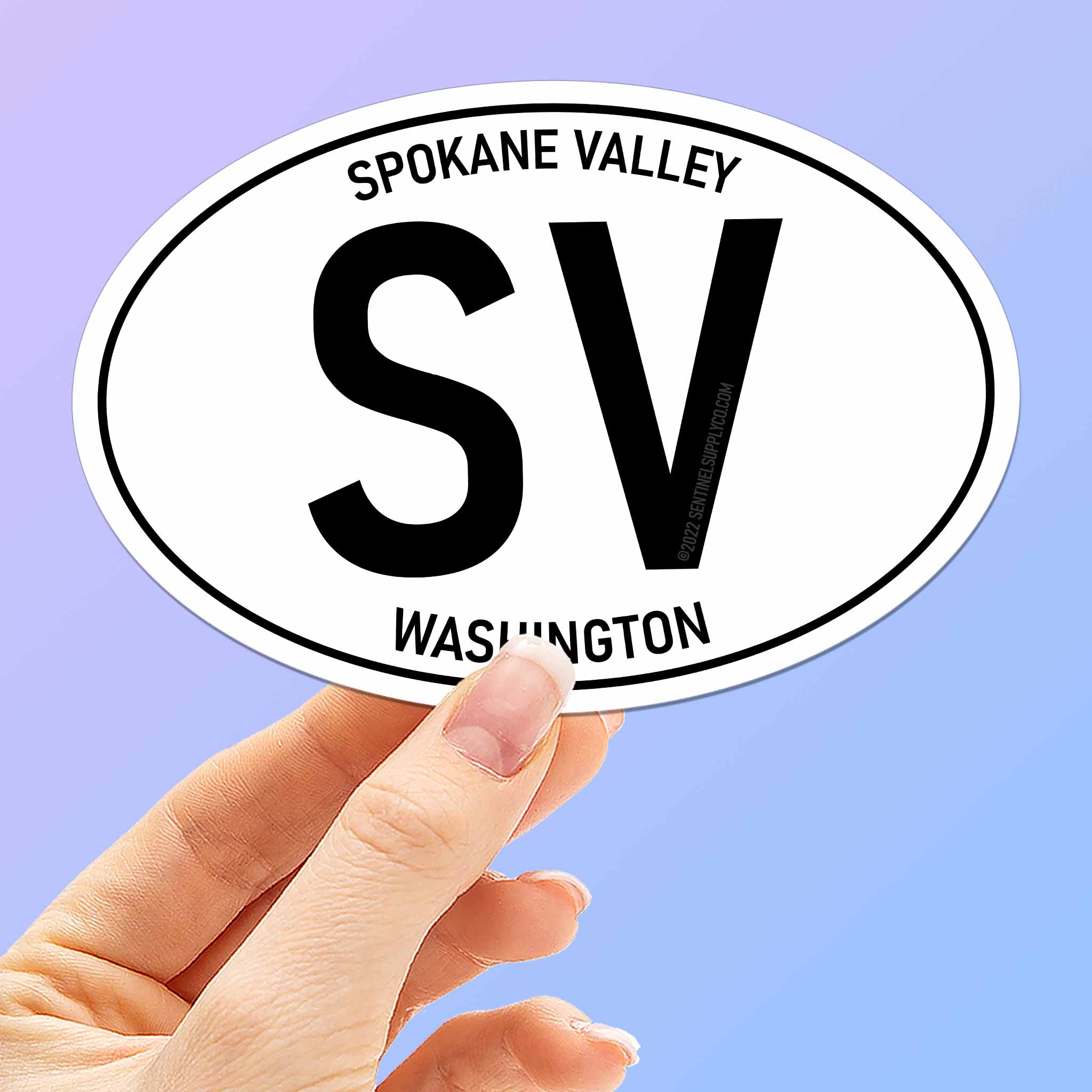Spokane Valley Washington White Oval Bumper Sticker