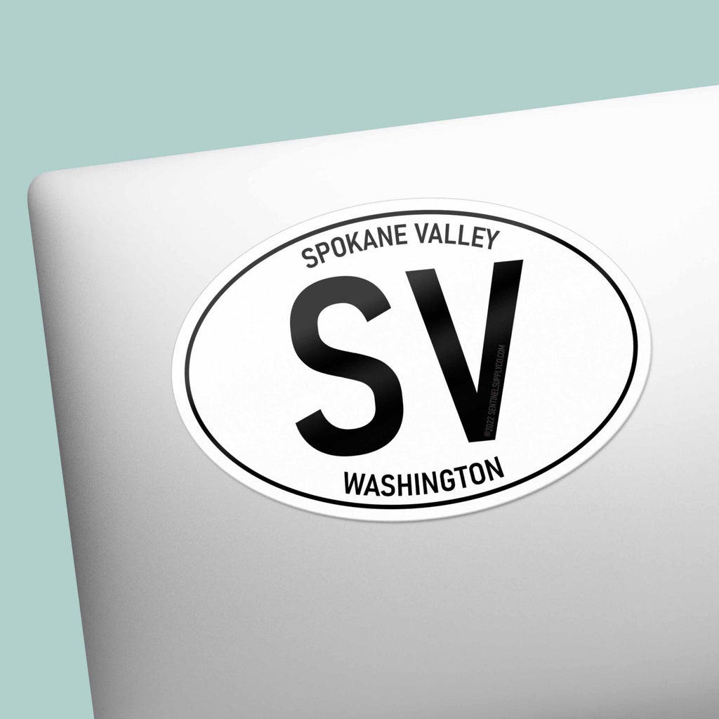 Spokane Valley Washington White Oval Bumper Sticker