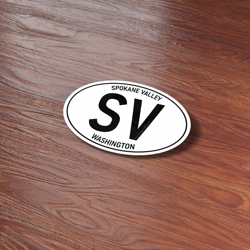 Spokane Valley Washington White Oval Bumper Sticker