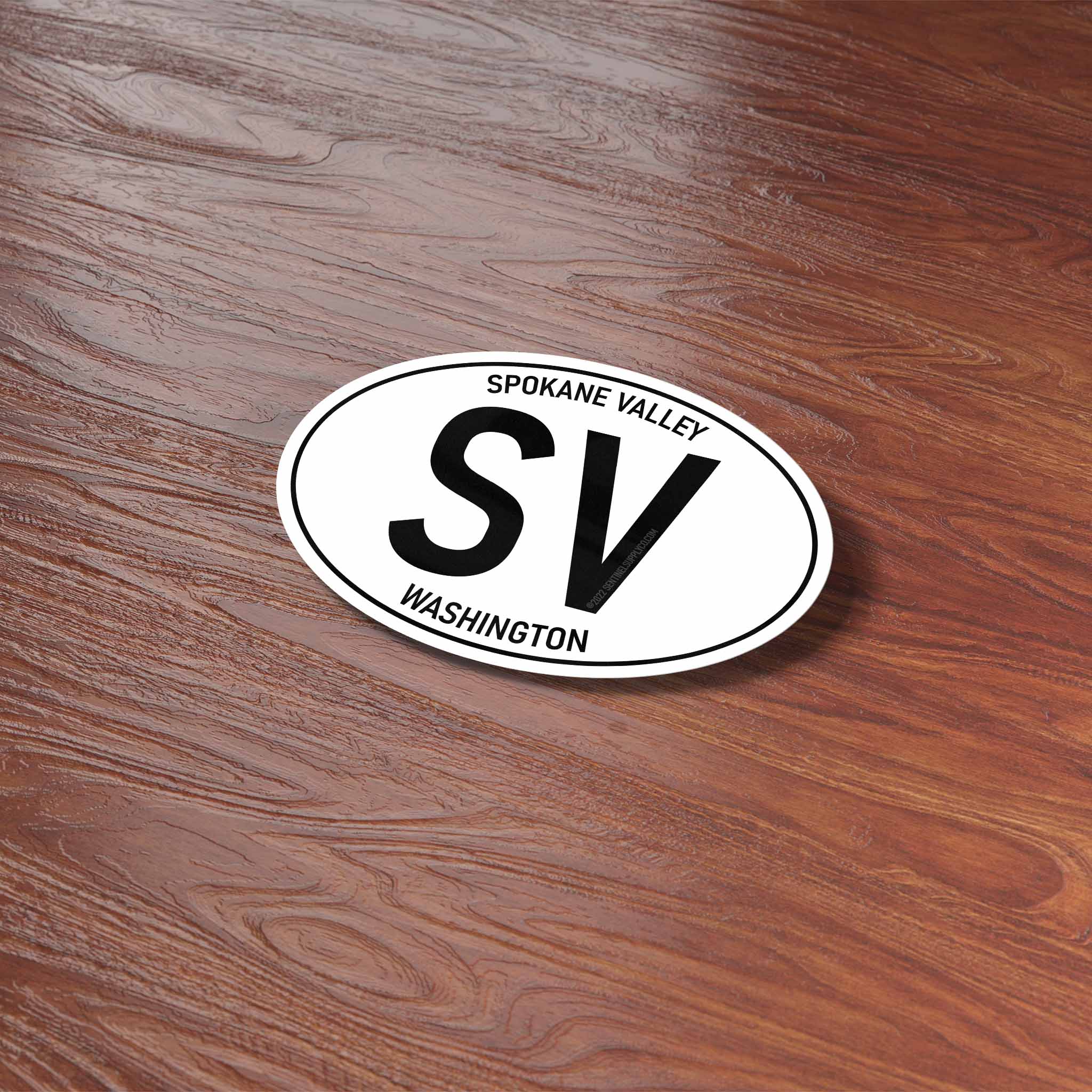 Spokane Valley Washington White Oval Bumper Sticker