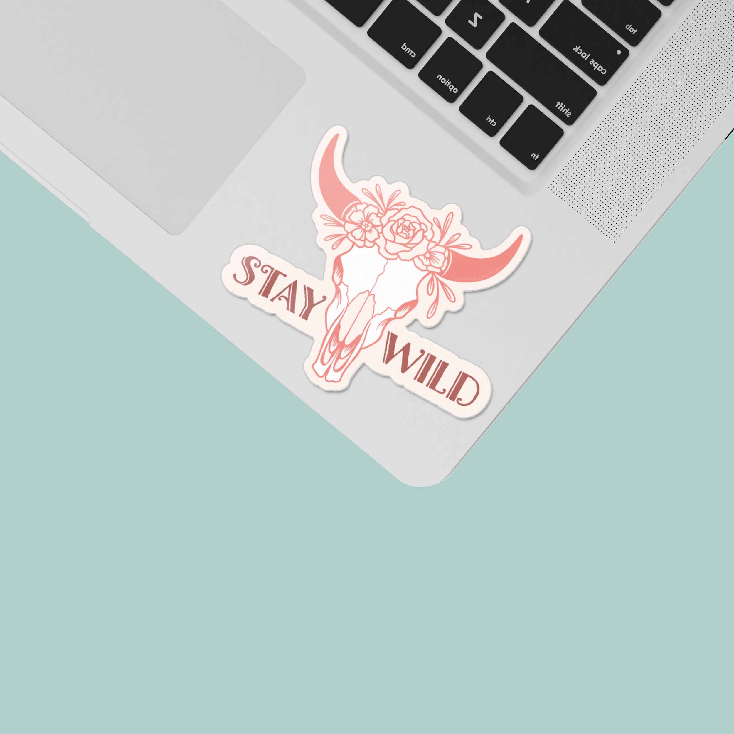 Stay Wild Cattle Skull Cowgirl Sticker