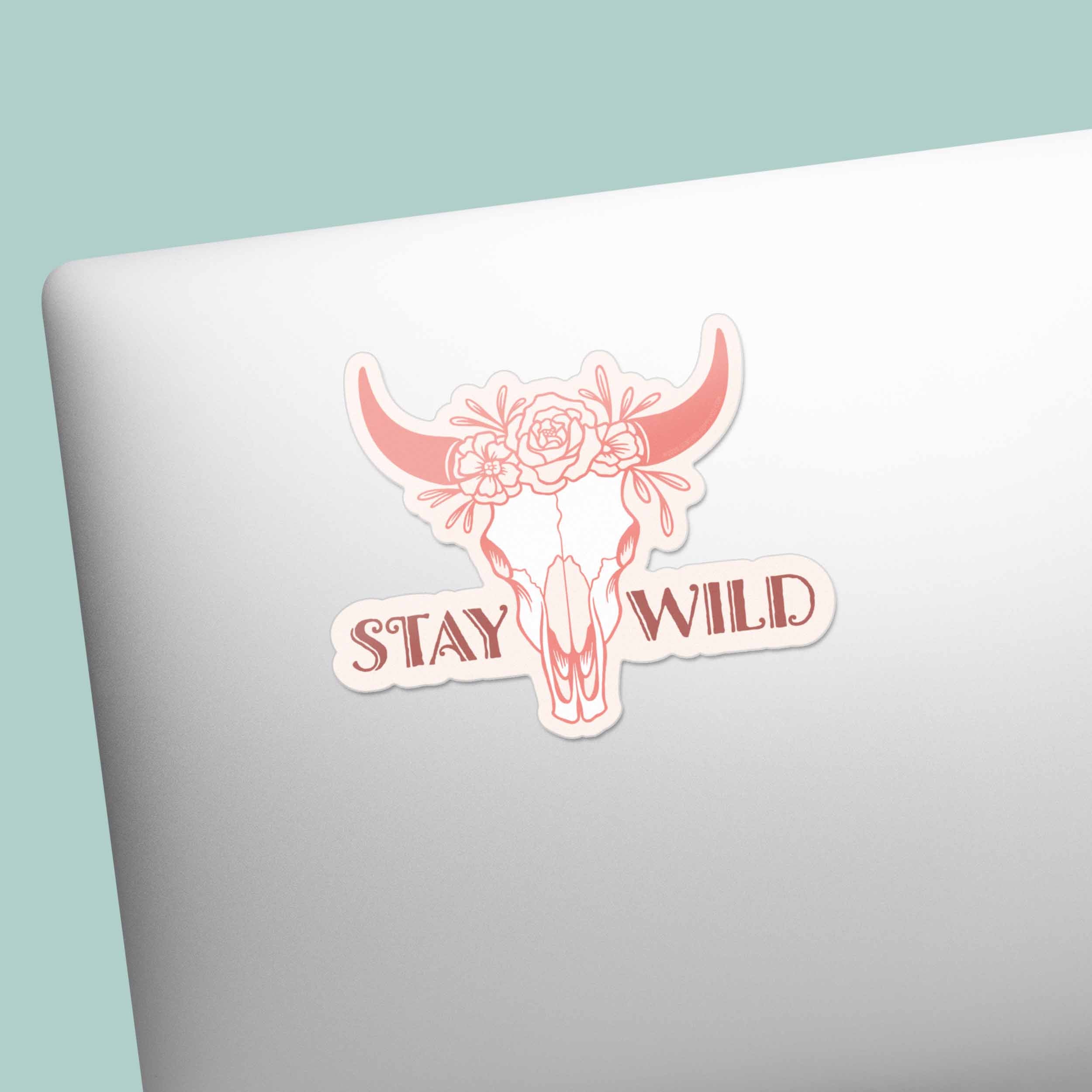 Stay Wild Cattle Skull Cowgirl Sticker