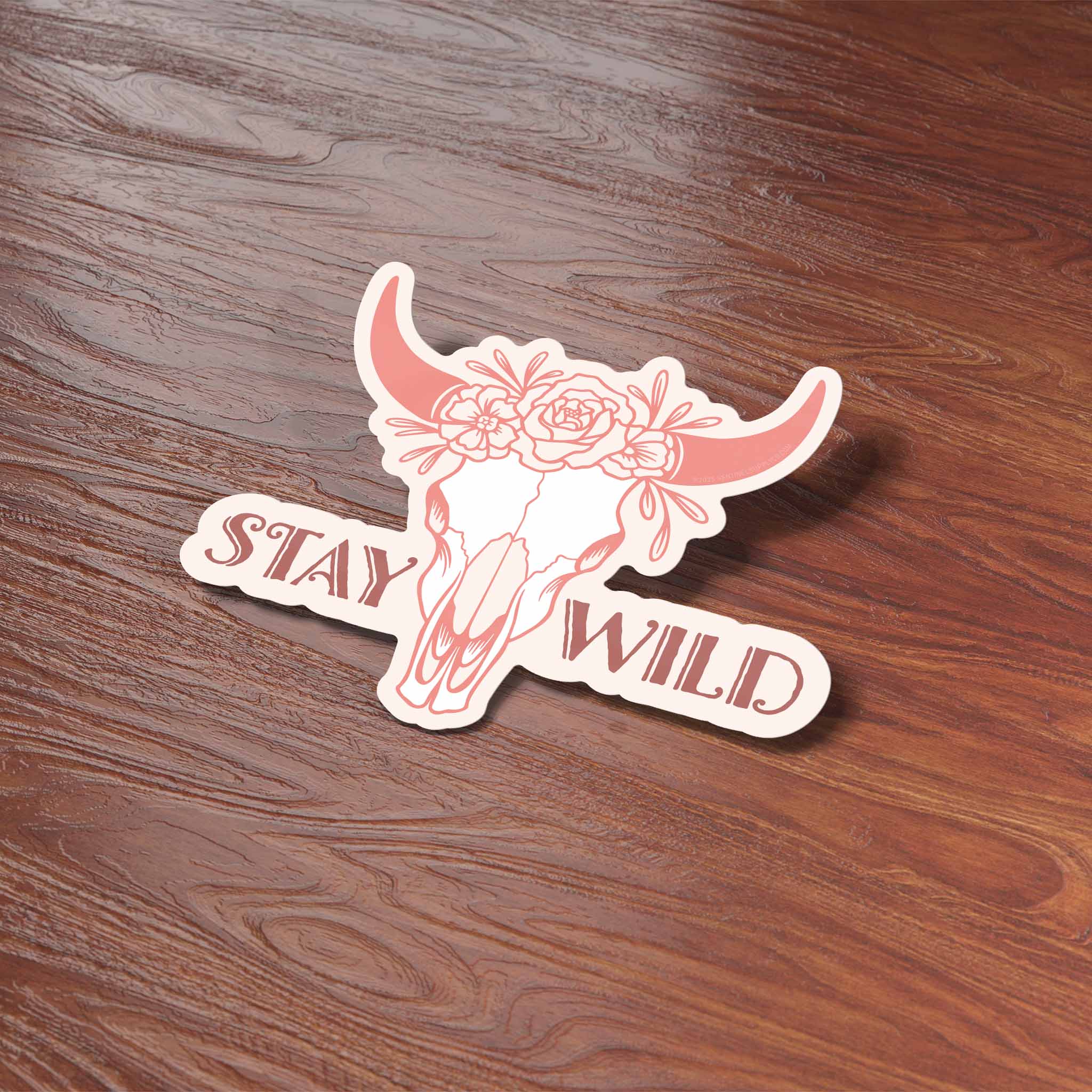 Stay Wild Cattle Skull Cowgirl Sticker