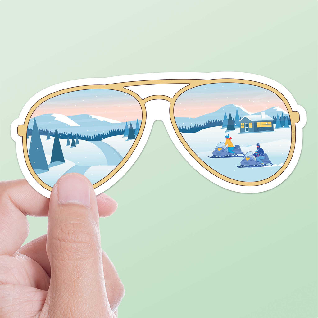 Sunglasses Snowmobile Sticker