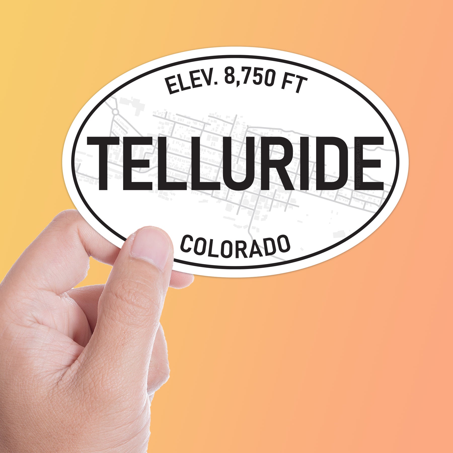 White Oval Telluride Colorado Bumper Sticker