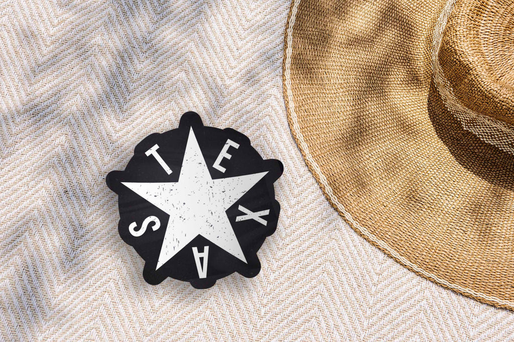 Texas Star Bumper Sticker in Black