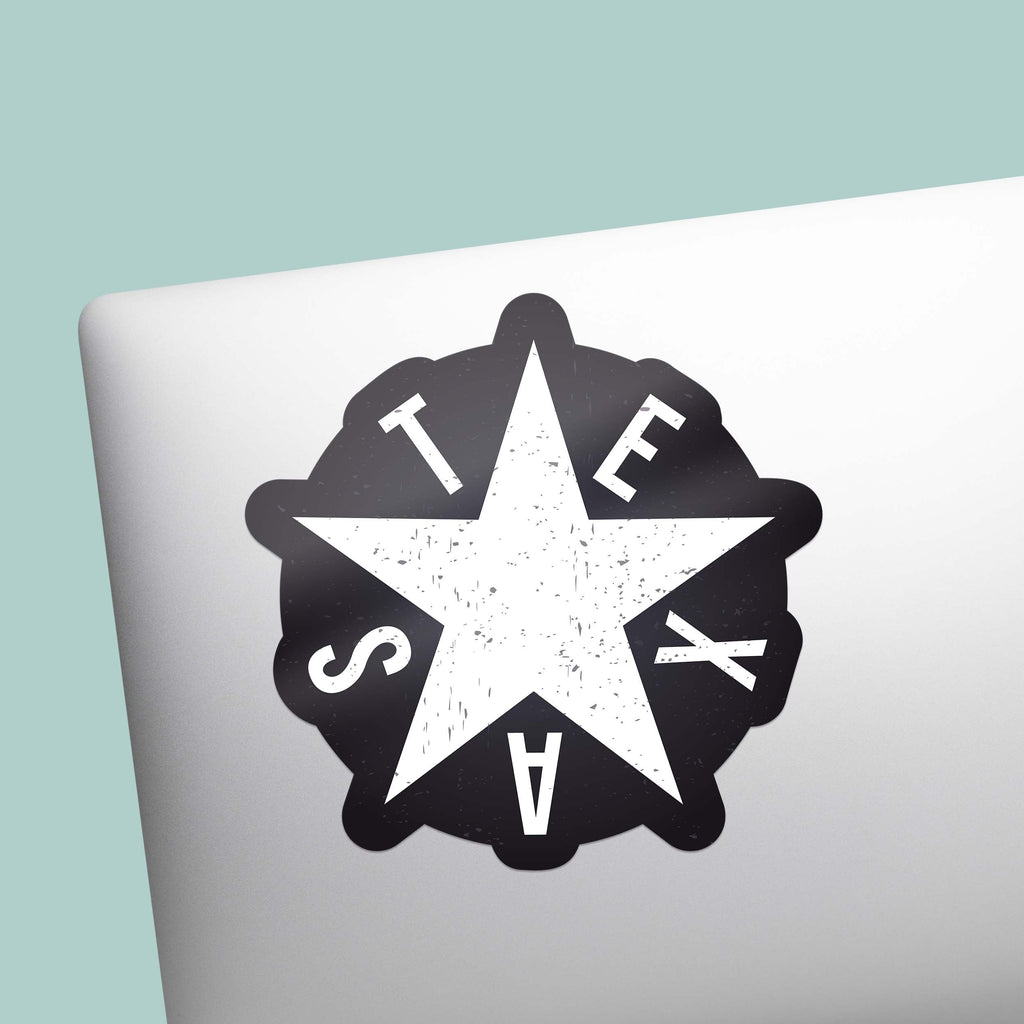 Texas Star Bumper Sticker in Black