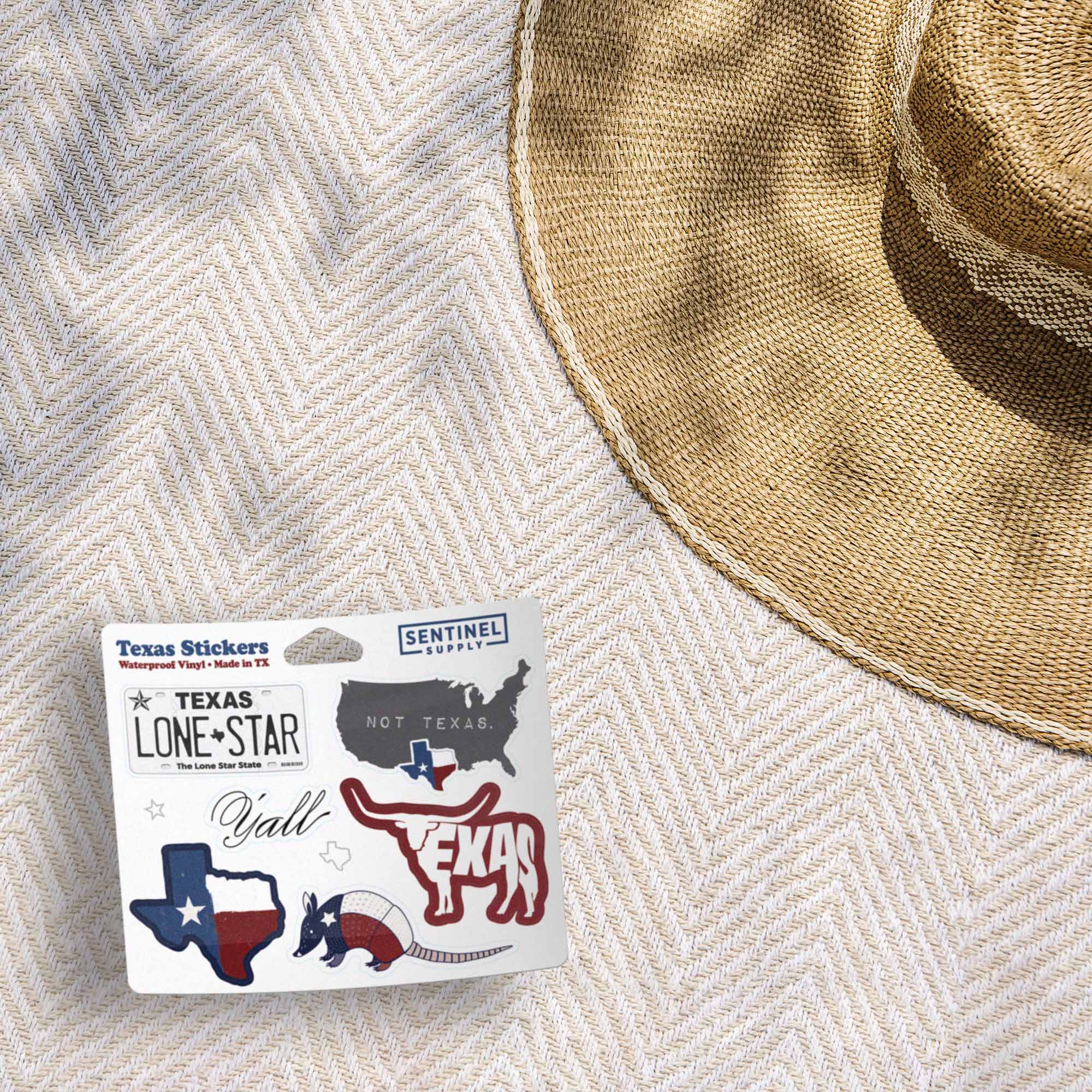 Texas Sticker Sheet - Set of 6 Mini TX Flag Decals