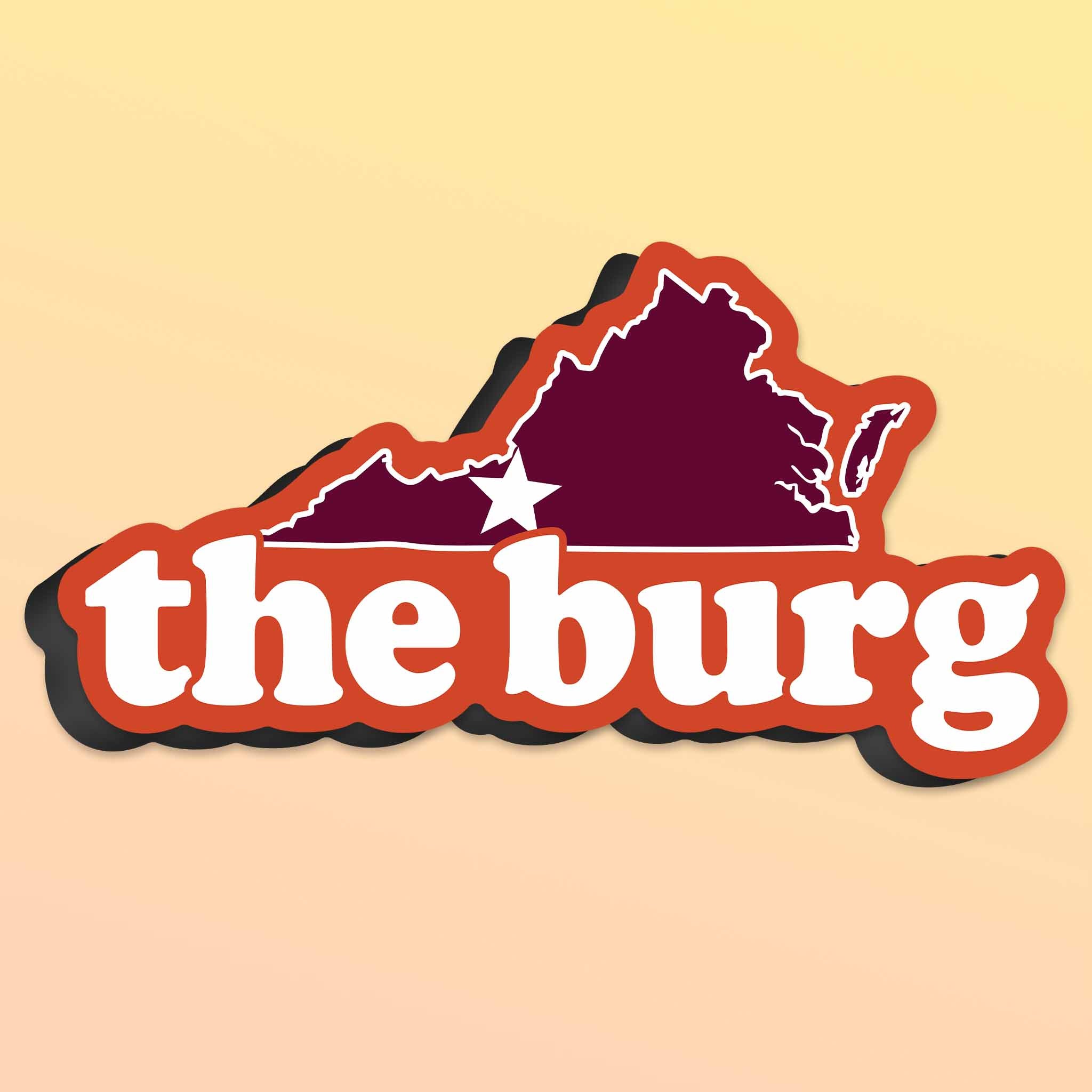 The Burg Blacksburg Virginia Car Magnet - Flexible VA Fridge Magnet