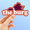 The Burg Virginia Outline Sticker - Cute Blacksburg VA Decal